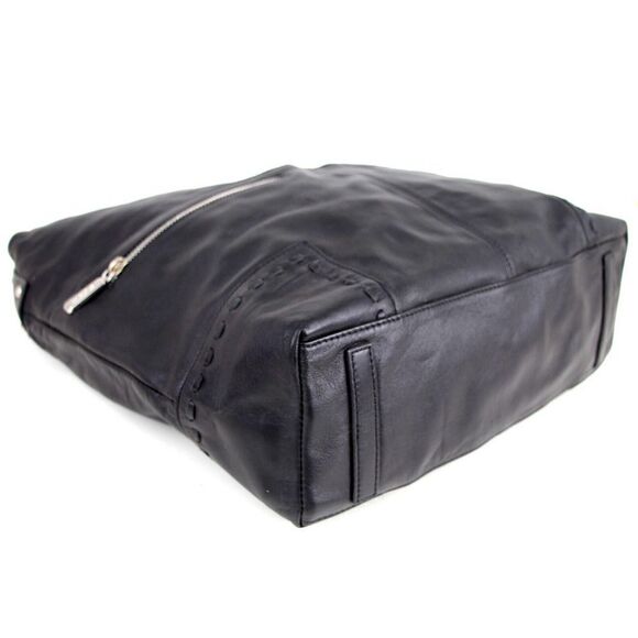 ROOMY Cezar Mizrahi BLACK GENUINE LEATHER SHOULDER BAG HANDBAG TOTE HOBO PURSE - Picture 8 of 16